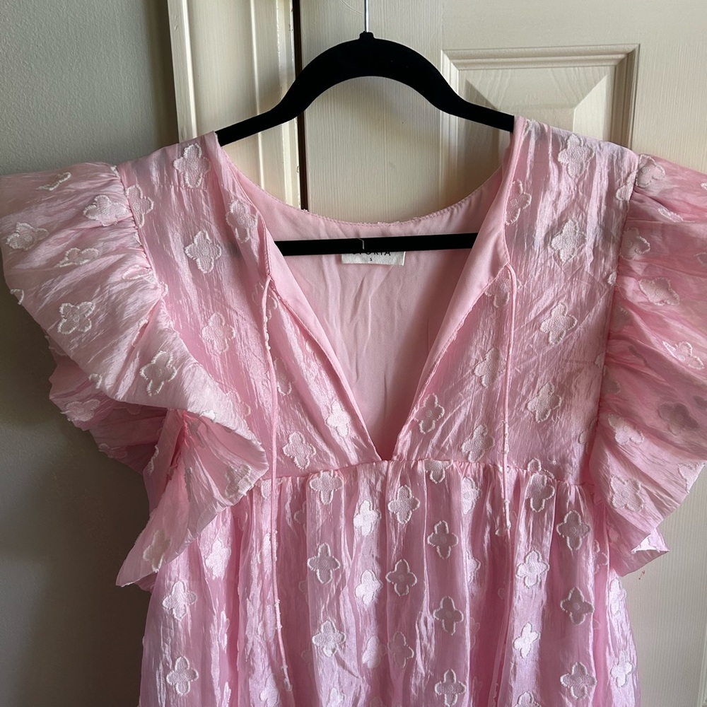 Pink Ruffled Women's romper - Picture 2 of 4